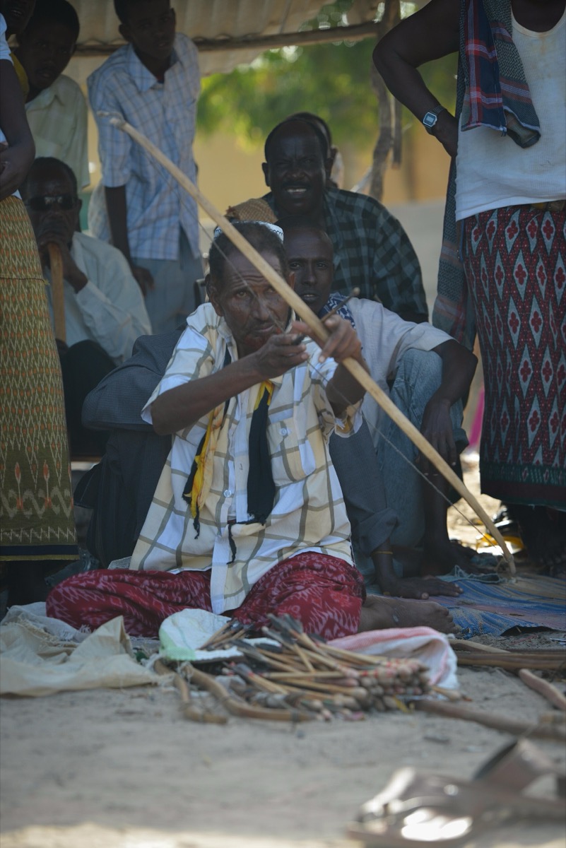 Traditional archer in the field